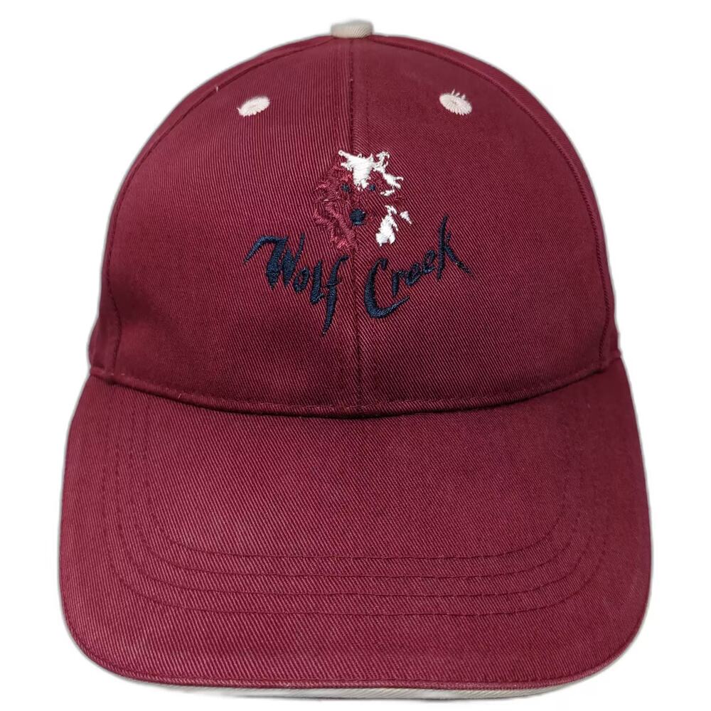 Falcon Headwear Wolf Creek Red Baseball Cap One Size Embroidered Adjustable Hat